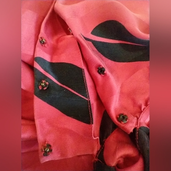 VINTAGE JACQUARD SILK BLOUSE - Picture 6 of 8